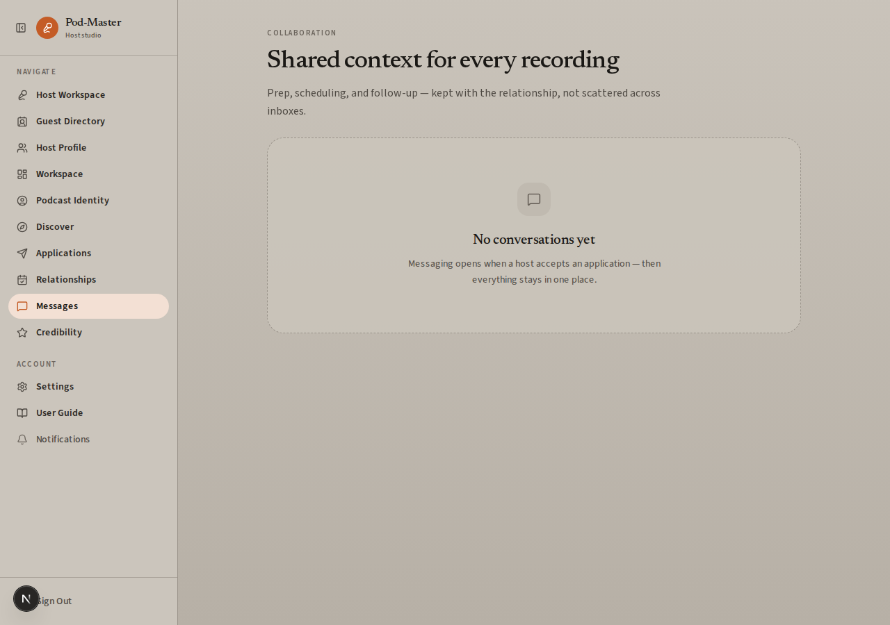 Collaboration hub listing booking threads